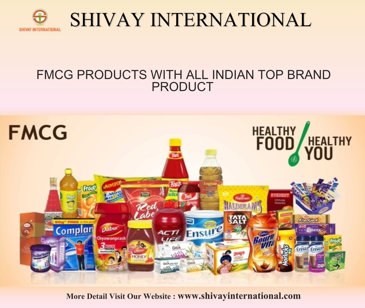 New Segment For FMCG PRODUCTS. We can Export In Mix container worldwide.

MORE ENQUIRY : info@shivayinternational.com
shivayinternational.com

#shivayinternational #FMCG #IndianExporter #Readytoeat #products #riceexporter #spiceexporter #fmcgExporter