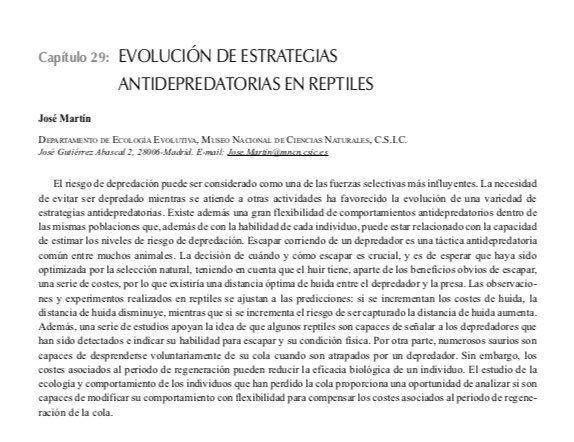 SocEspEtoEcoEvo's tweet photo. Aprovechando los recursos gratuitos disponibles en la red, hoy os presentamos el capítulo #EVOLUCIÓN DE ESTRATEGIAS #ANTIDEPREDATORIAS EN #REPTILES por José Martín, investigador del @MNCNcomunica @ecoevol_MNCN 👉🏻 accesible #gratis en la web de #SESBE
https://t.co/lP8NmpaCWW https://t.co/vaLQ2wNfuo