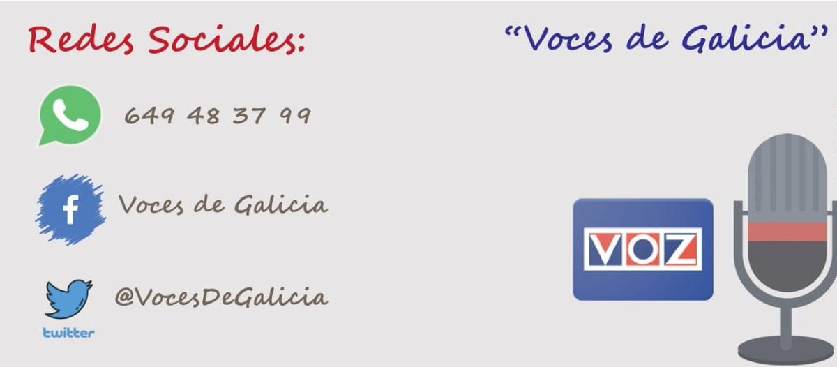 ¡Buenos días! ¿Te sumas a las Voces de Galicia? De lunes a viernes de 8 a 10 y de 12 a 14h