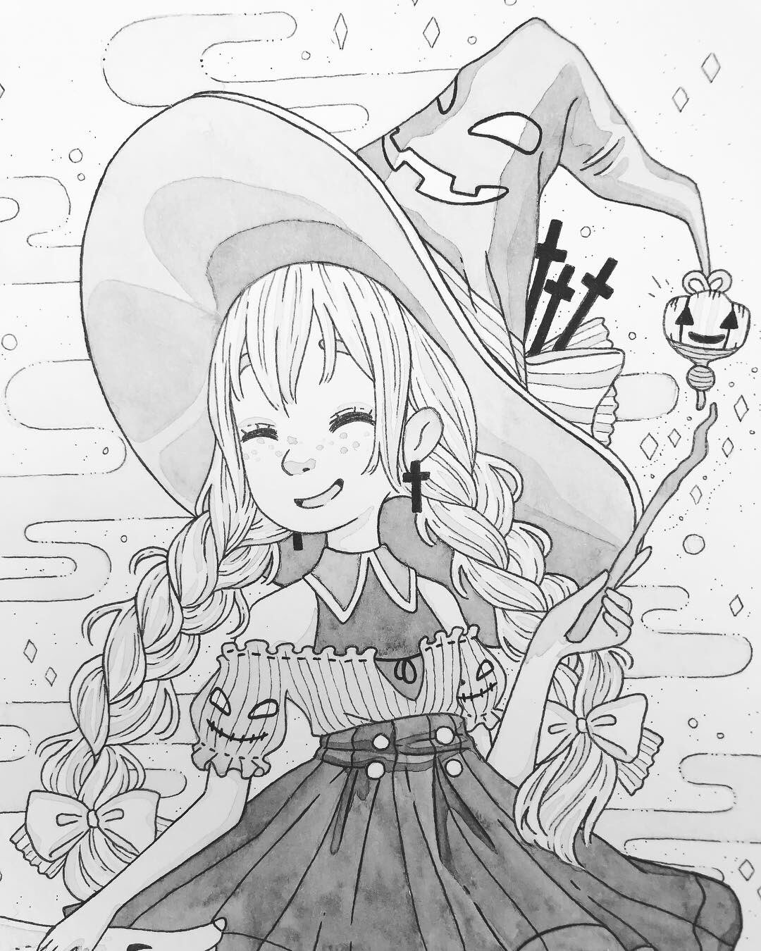 Llesisea まだ 魔法 のイラストをアップすることが忘れちゃった インクトーバー 魔女 外国人イラストレーター 女の子イラスト ハロウィン T Co 7eul8ius0w Twitter