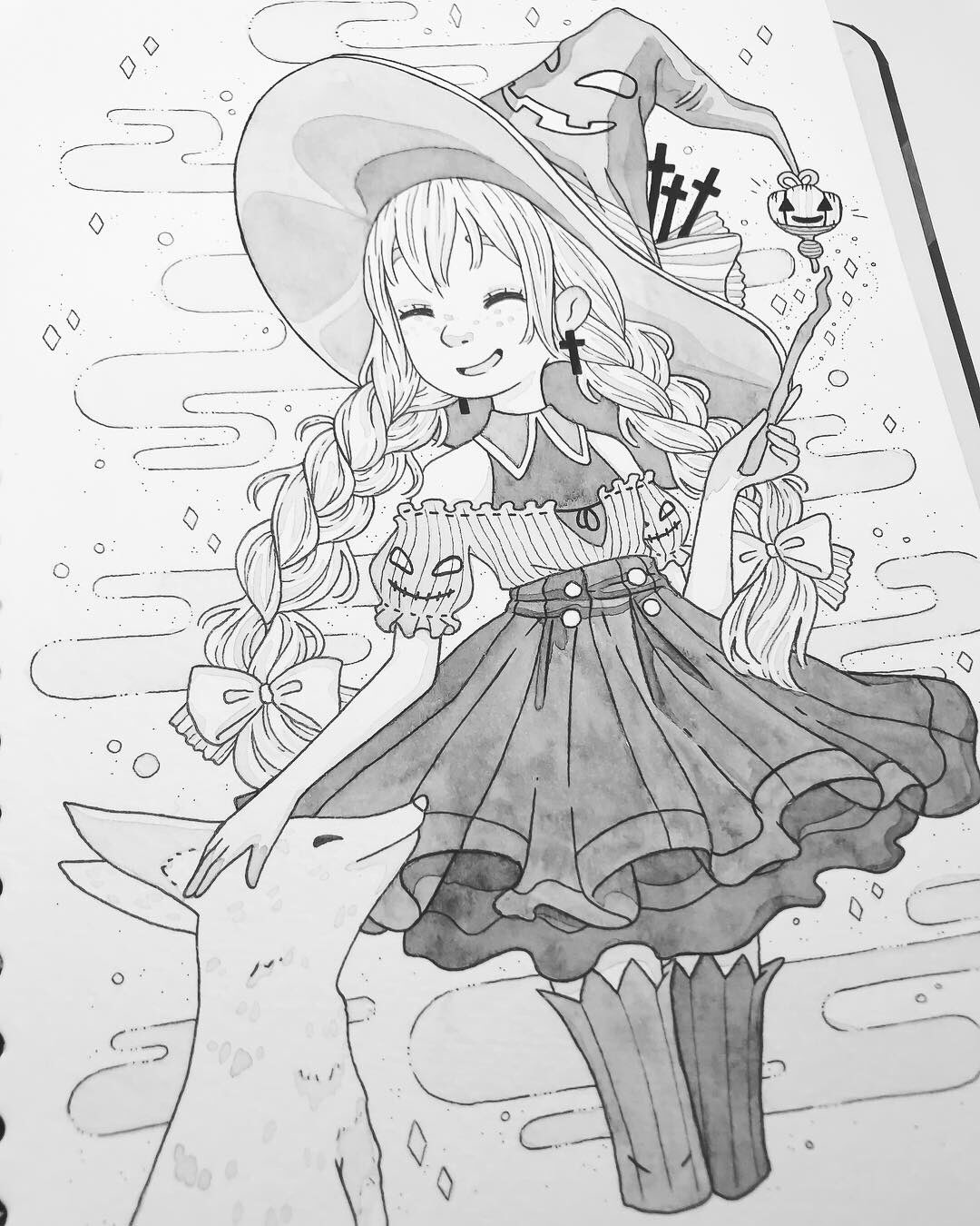 Llesisea まだ 魔法 のイラストをアップすることが忘れちゃった インクトーバー 魔女 外国人イラストレーター 女の子イラスト ハロウィン T Co 7eul8ius0w Twitter