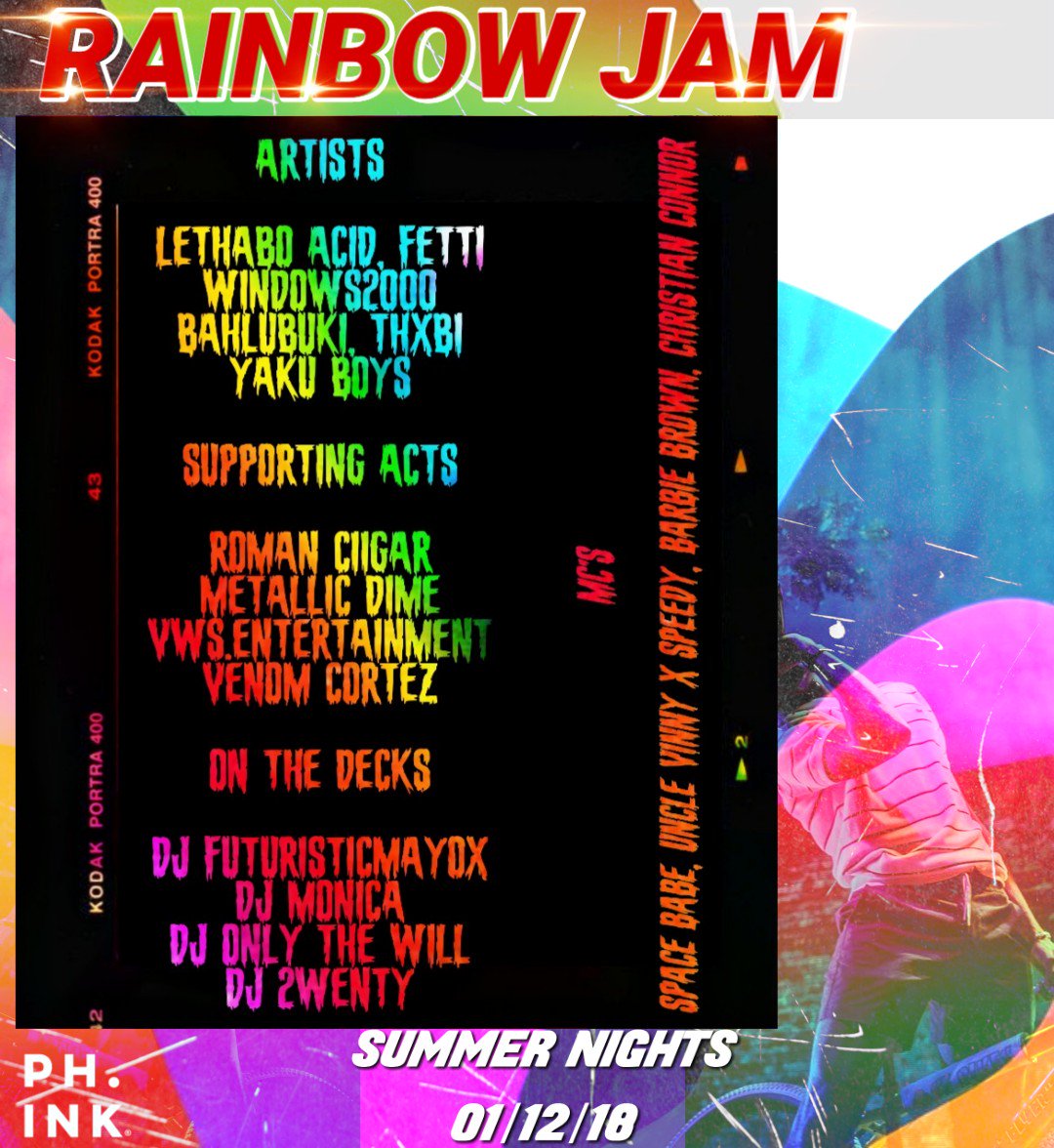 RAIINBOWJAM's tweet photo. Rainbow jam is here 🌈

We have a great lineup of Artists ,  DJ's and MC's 

Make sure you don't miss out 🔥🔥🌈

#Rainbowjam 🌈

Hmu for tickets💛 https://t.co/rYgiNhg4BI