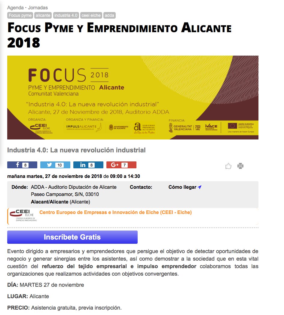 GComunicating's tweet photo. A punto de comenzar una nueva edición de @FocusPyme en el @ADDAalicante de #Alicante para hablar de "Industria 4.0: La nueva revolución industrial" con muchas conferencias y talleres interesantes y muchos ponentes que entrevistar https://t.co/4s0dG0So65