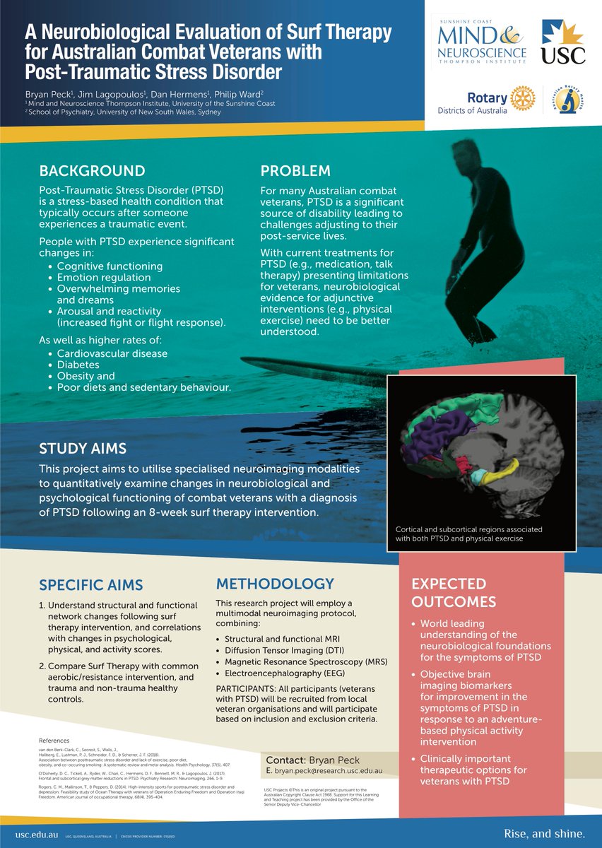 Presenting my PhD research at #SMHR2018 this week starting tomorrow in Noosa. Looking forward to the first conference. #SCMNTI 
#waterismedicine #surftherapy #liftthelid 
Research supported by @ausrotaryhealth