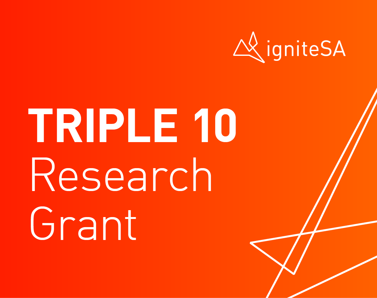 theIgniteSA's tweet photo. We're proud to announce the Ignite SA #Triple10 Research Grant Initiative winners! Jing Gao, @nickfalkner and @Stubbs_Ben. They each receive $10k in funding towards their existing research projects that use advanced networks to transform how we live! https://t.co/n71GxgKIEK https://t.co/Jve18hhtTv