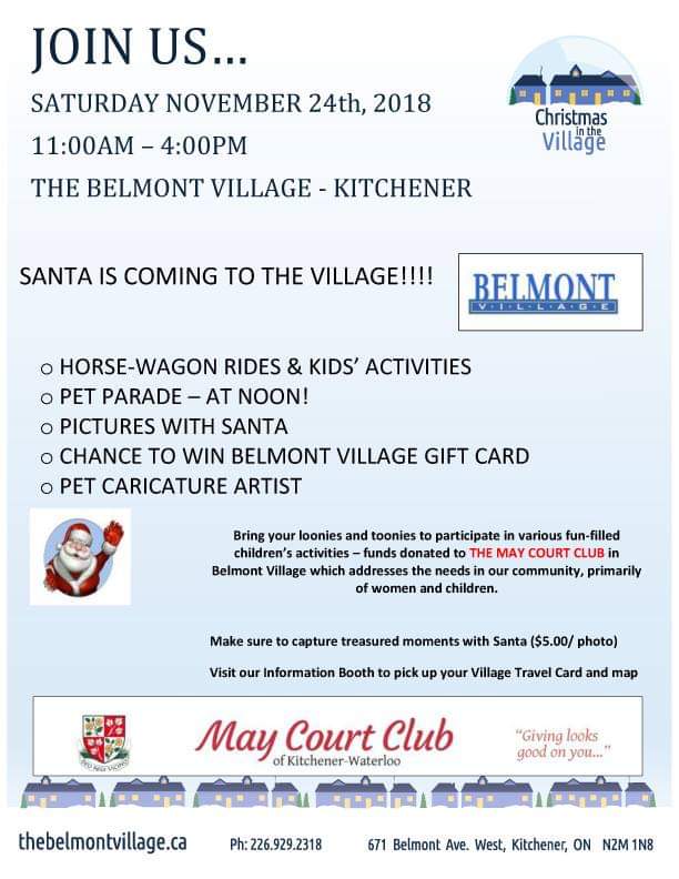 Santa's coming to the <a href="/BelmontVillagKW/">Belmont Village</a> this Saturday! #christmas #santa #kwawesome