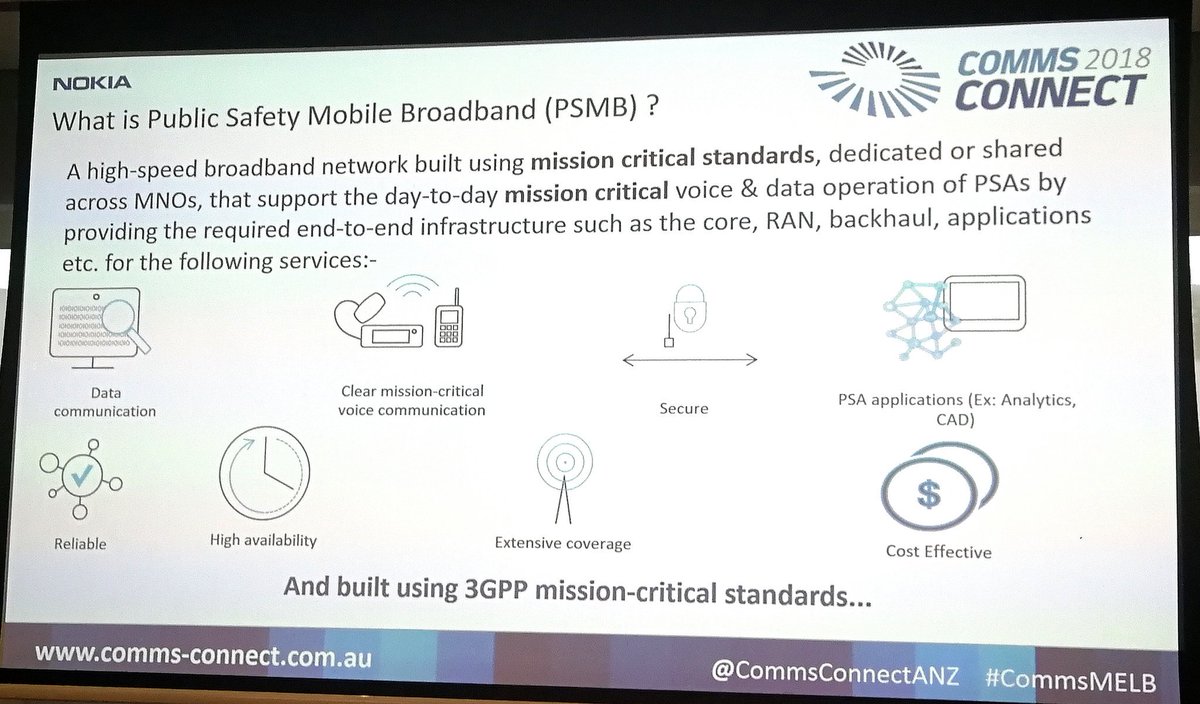 PeterClemons11's tweet photo. @nokiaindustries @Nokia's Sohan Domingo presenting on the need for higher-speed data &amp; #PSMB at this afternoon's #ATCCF Workshop @CommsConnectANZ 2018 #CommsMELB https://t.co/jkOs90BSdM