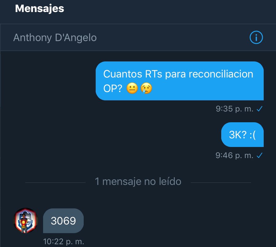 Reconciliacion OP? <a href="/AnthonyD_Angelo/">Anthony D’Angelo</a> Ayudarian a este changuito a llegar a 3069 cocoros?