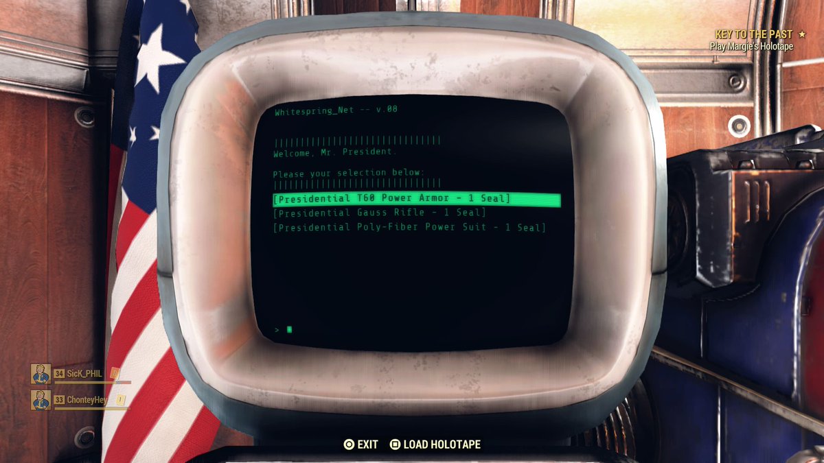 b_ford98's tweet image. @Fallout @bethesda your new president has arrived. #fallout76 #Presidentialterminal