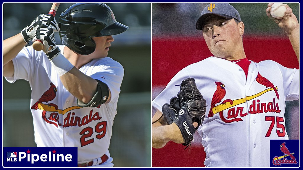 MLBPipeline's tweet photo. #STLCards prospects Andy Young (.301/.416/.521) and Evan Kruczynski (1.99 ERA over six starts) are among @GoldenSombrero's 10 breakout prospects from the @MLBazFallLeague: https://t.co/ovMqWb5NTh https://t.co/A7sJJb2CQB