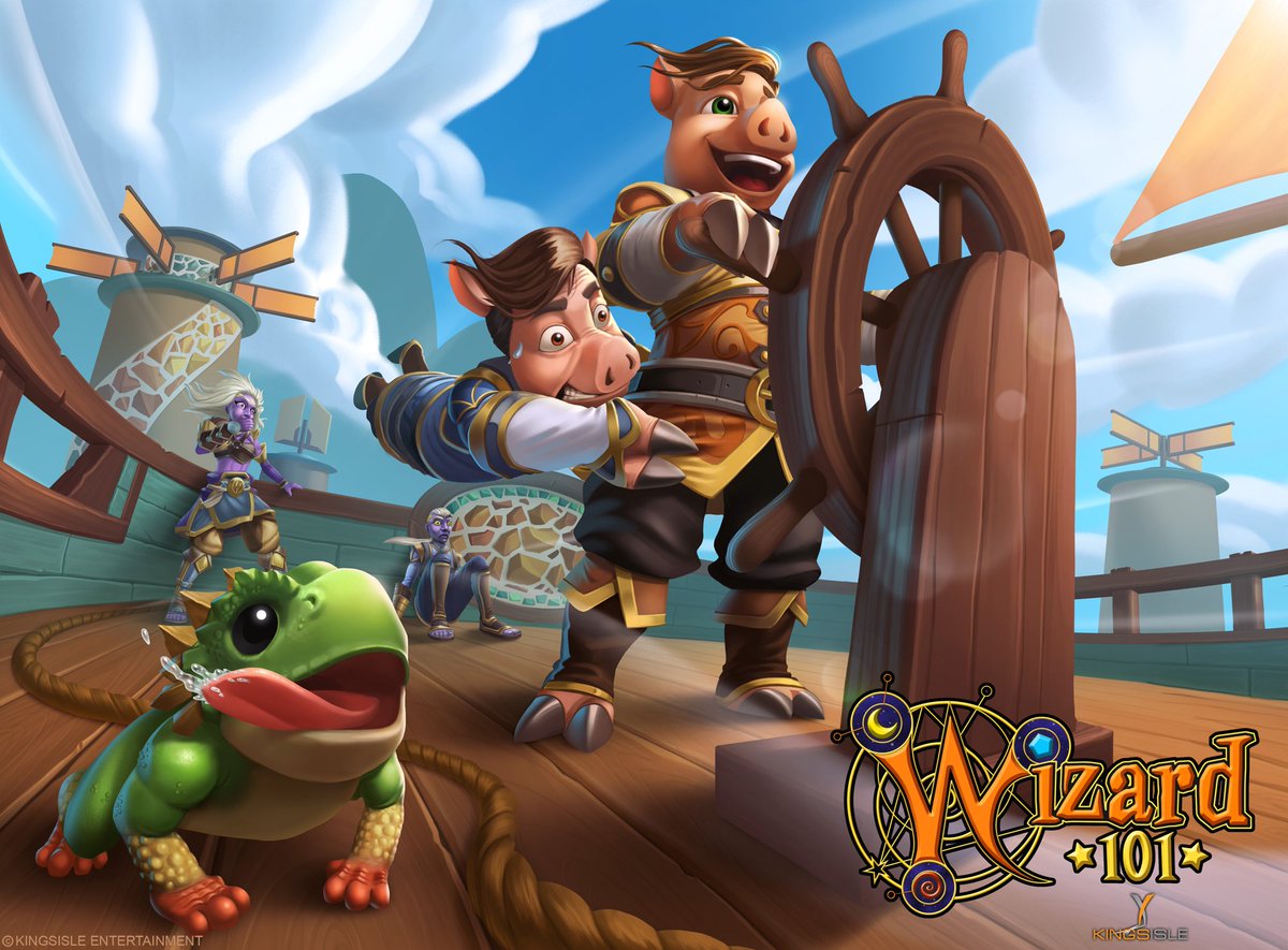 AdamRoush2's tweet photo. #Wizard101 loading screen for our new release of #Empyrea part 2. #KingsIsleEntertainment #CaptainPork #gameillustration #gameart #MMO https://t.co/bYAUtb4H7P