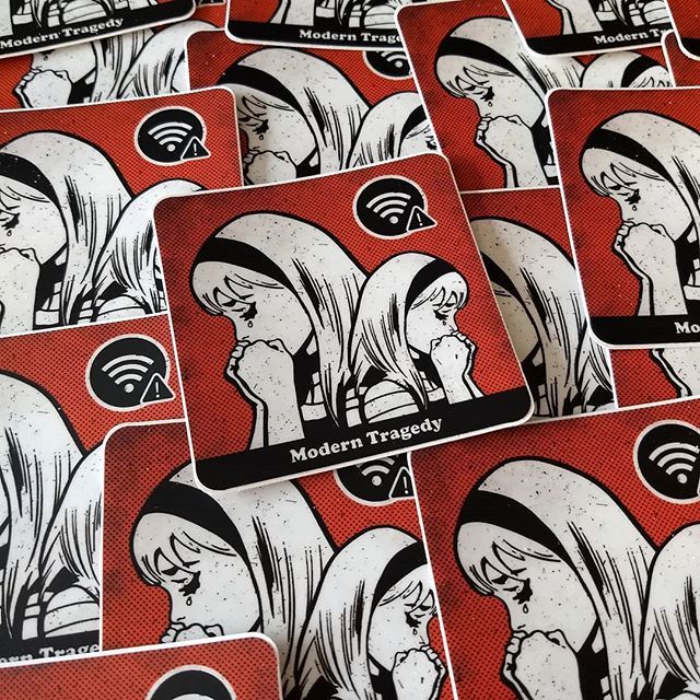 BeastSyndicate's tweet photo. NEW Modern Tragedy #stickers by BEAST available today!
#stickers #stickerart #slaps #stickerbombing #stickerbomb #stickergame #slapart #slapstagram #stickertrade #popart #comic #keepitBEAST #beastsyndicate #believeinBEAST @stickermule #merchmonday #merch #swagDon't miss Art… https://t.co/I8VqJ6p0gn