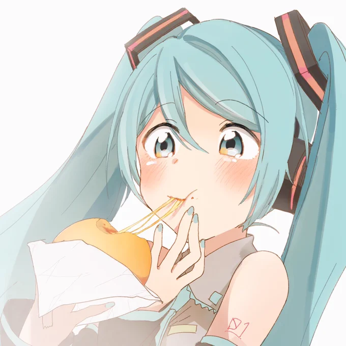 今日は #ピザの日 だそうですよ!という事で、あごなすびさんのピザまんを食べるミクさんをご紹介!寒くなってきたので、ミクさんと一緒にあったか～いピザまんを食べたい!【https://t.co/fpoDHo3pHA】 #piapro #初音ミク 
