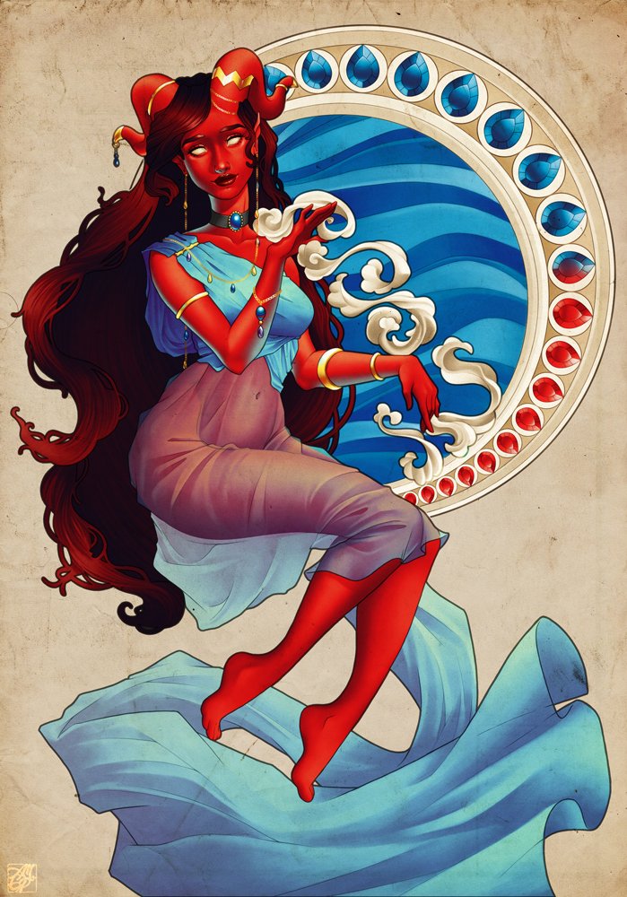 Ruby of the Sea + Art Nouveau style = Awesome @CriticalRole fan art