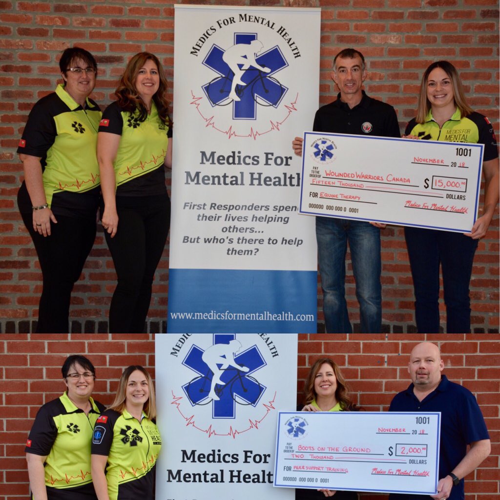 Medics4MH's tweet photo. Drumroll....... $15,000 to @WoundWarriorCA to their PTSD Equine Therapy Program, and $2,000 to Boots on the Ground Peer Support @BootsOTGround, a new program launching next week!!! Thanks to all our sponsors, cyclists and supporters for making this happen! https://t.co/LLNW2q1V7B