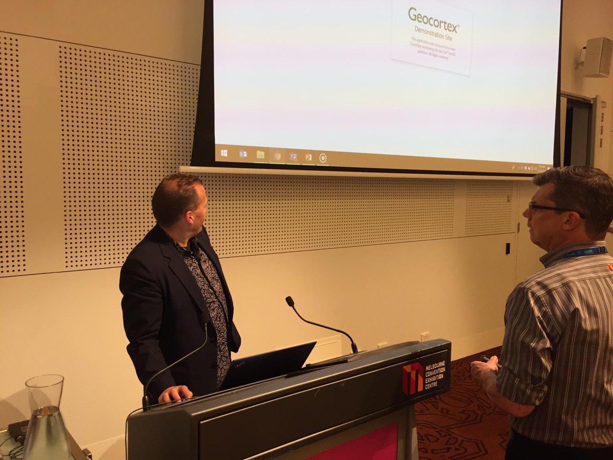 AAMGroup's tweet photo. Anticipation is building as we undergo our final preparations for our #Geocortex Seminar in the #MCEC today. @CamBarnard @owenparfrey @paulgryanau and Vicky Wang are getting presentations ready. #AAMLive! https://t.co/6UX8f9EWvN