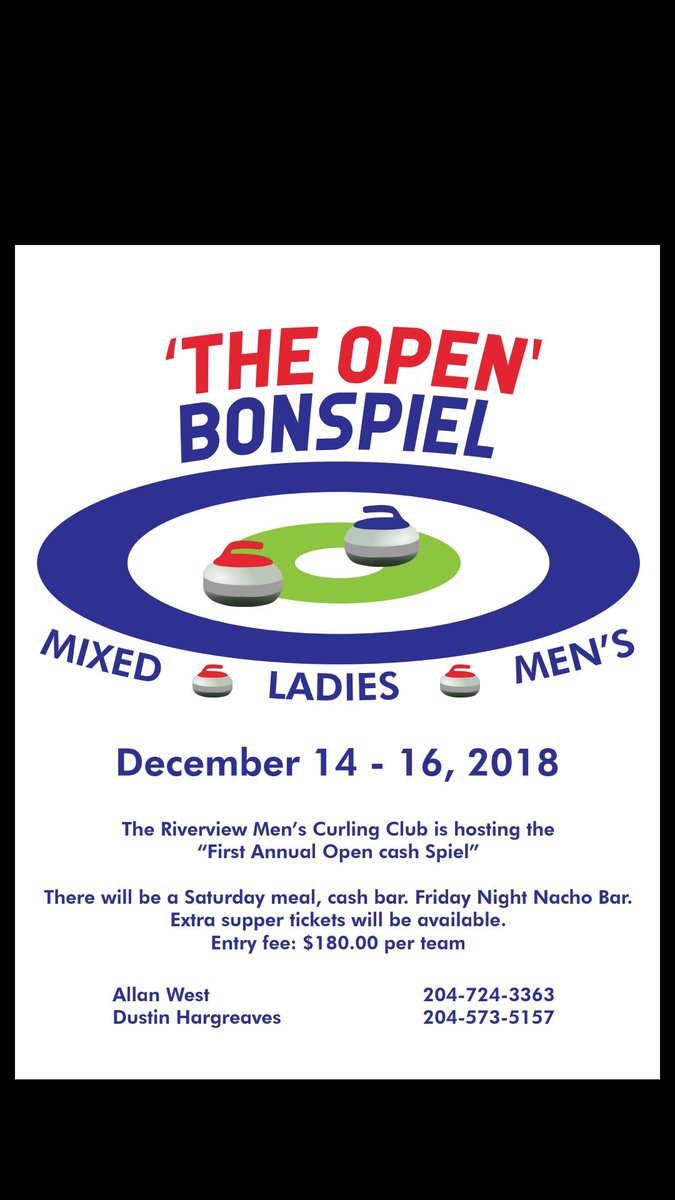 Huckelberry20's tweet photo. If anyone is interested in a bonspiel before Christmas please let me know. Should be a good one. Extra supper tickets are available for 15 dollars. Jode's cafe puts on a great feast. https://t.co/CcJVTWWZgF