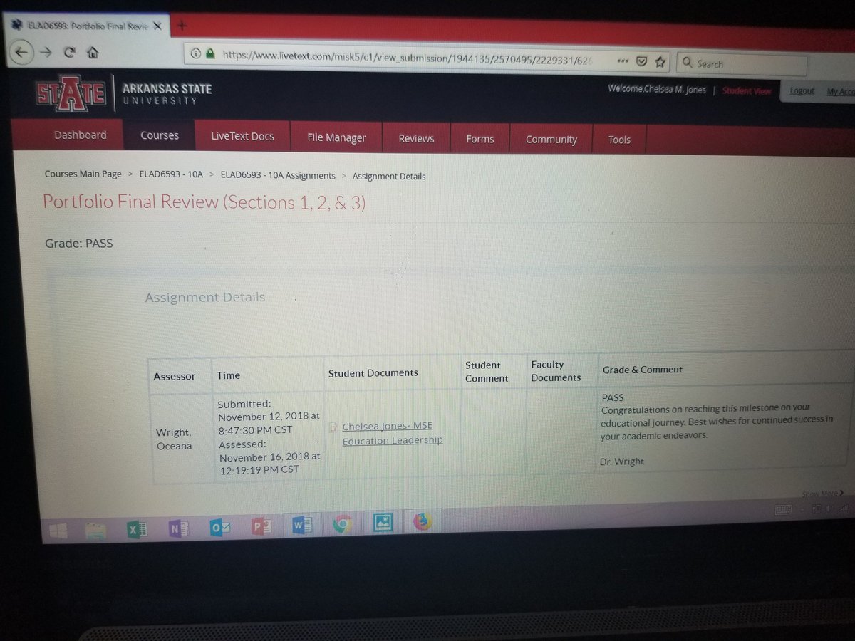 ChelseaMeJones's tweet photo. Passed my portfolio! #asu  #mastersdegree #Imadeit https://t.co/OjJt0EUmKs