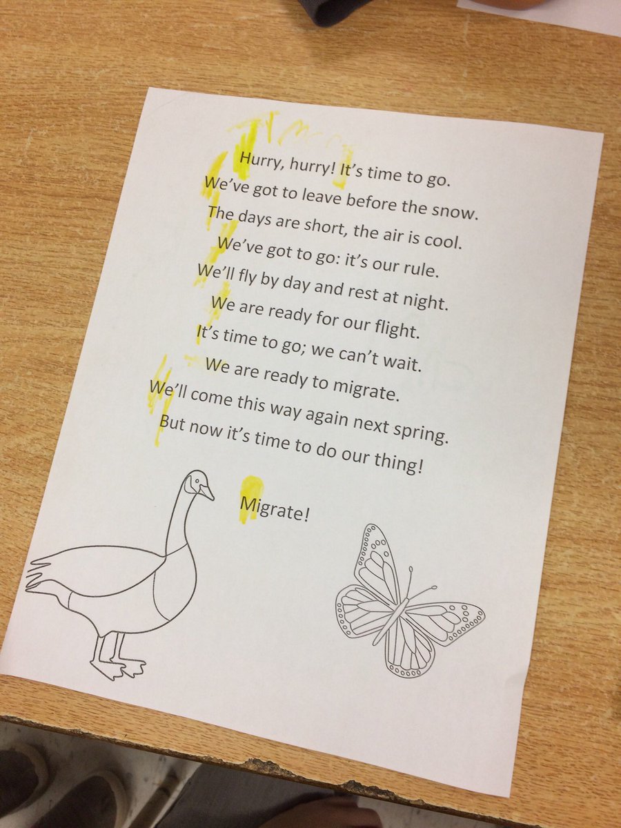 mrsbowesteaches's tweet photo. Learning about Migration in our weekly poem. Students needed to find and butter up the capitals. #poemoftheweek #capitals #learningpunctuation https://t.co/6MaadQ1DPu