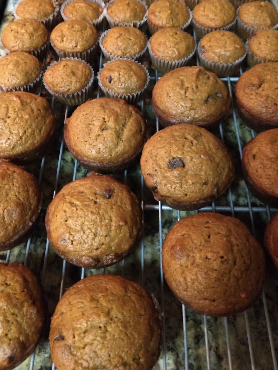 AFAhrendt's tweet photo. These Pumpkin Chocolate Chip muffins are absolute Fall heaven! 💍😇💜 #pumpkinchocolatechipmuffins #fallfavorite #heavenly https://t.co/dST66COFRv