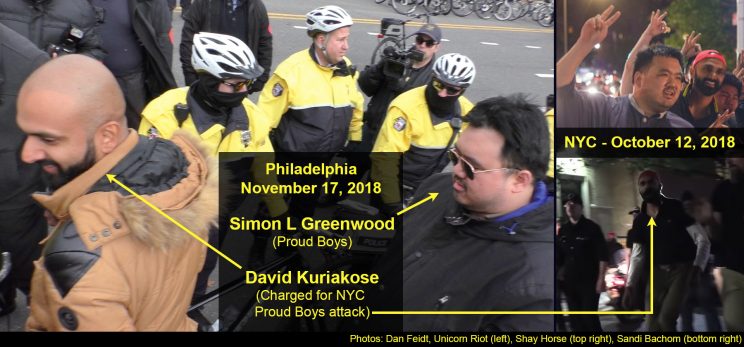 UR_Ninja's tweet image. While @phillydotcom's front page said there was "no sign of hate groups" at the "We The People" rally, the reality on the ground was much different.

Several 'Proud Boys' members involved in previous violent attacks were documented attending the event. 

unicornriot.ninja/2018/anti-raci…
