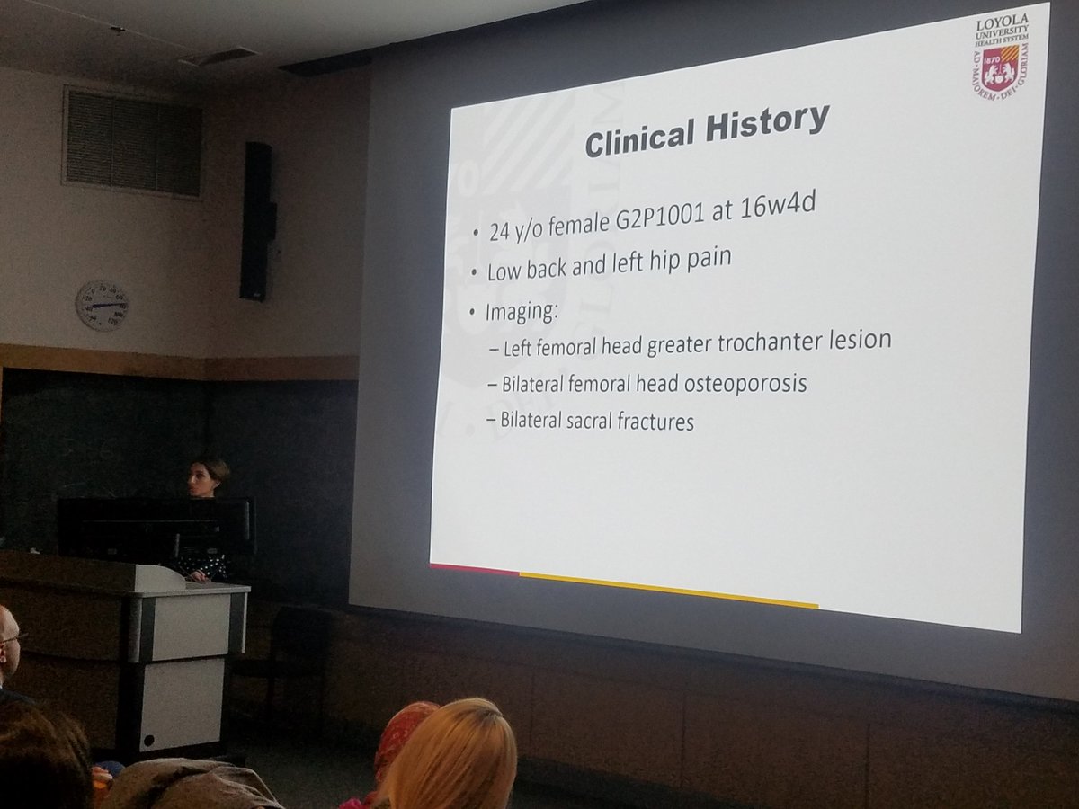KMirza's tweet image. #Case6 by @koony84/@BorysdBorys was of a 24 year old woman at 16 weeks gestation with fatigue, lower back pain and left leg pain. Imaging revealed an ill-defined lesion in the left greater trochanter. Final diagnosis: Phosphaturic mesenchymal tumor