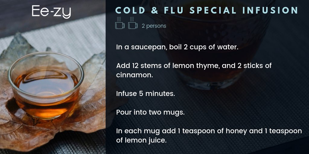 Ee__zy's tweet photo. ❄️ Winter Remedy : Cold &amp; Flu Infusion 🍵 
#Natural #Recipes #Cook #Easy #Tea #Time  #Green #Drink https://t.co/QQiPIiteE4