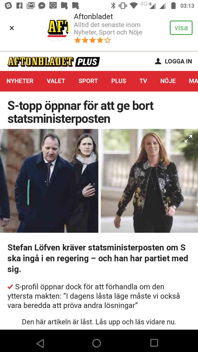 Som sagt: det svenska valet ter sig allt mer riggat. Media och politiker planterar målmedvetet idéen om Annie Lööf som statsminister; massiv koordinerad propaganda i nästan all media. Otäckt och närmaste chockerande. #svpol #val2018
