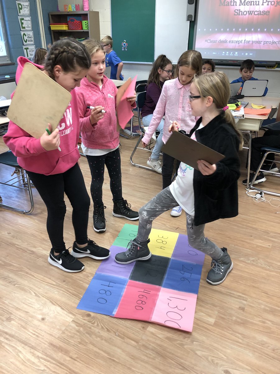 BMSHCroft's tweet photo. Students created and are now playing each other’s board games to review 2 digit multiplication #BrunswickPRIDE #Towslee https://t.co/Llh1Hh8jda