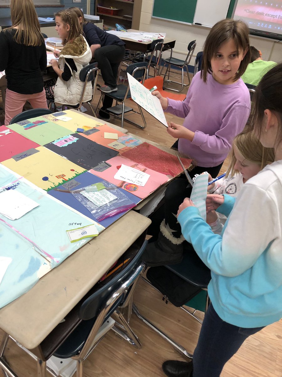 BMSHCroft's tweet photo. Students created and are now playing each other’s board games to review 2 digit multiplication #BrunswickPRIDE #Towslee https://t.co/Llh1Hh8jda