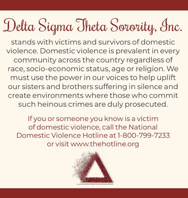 dstinc1913's tweet photo. Our prayers and deepest condolences are with the family and loved ones of Soror Aisha Fraser Mason who recently lost her life due to a senseless act of violence. 
If you or someone you know is a victim of domestic violence, call @ndvh at 1−800−799−7233. https://t.co/OZfg68ey41