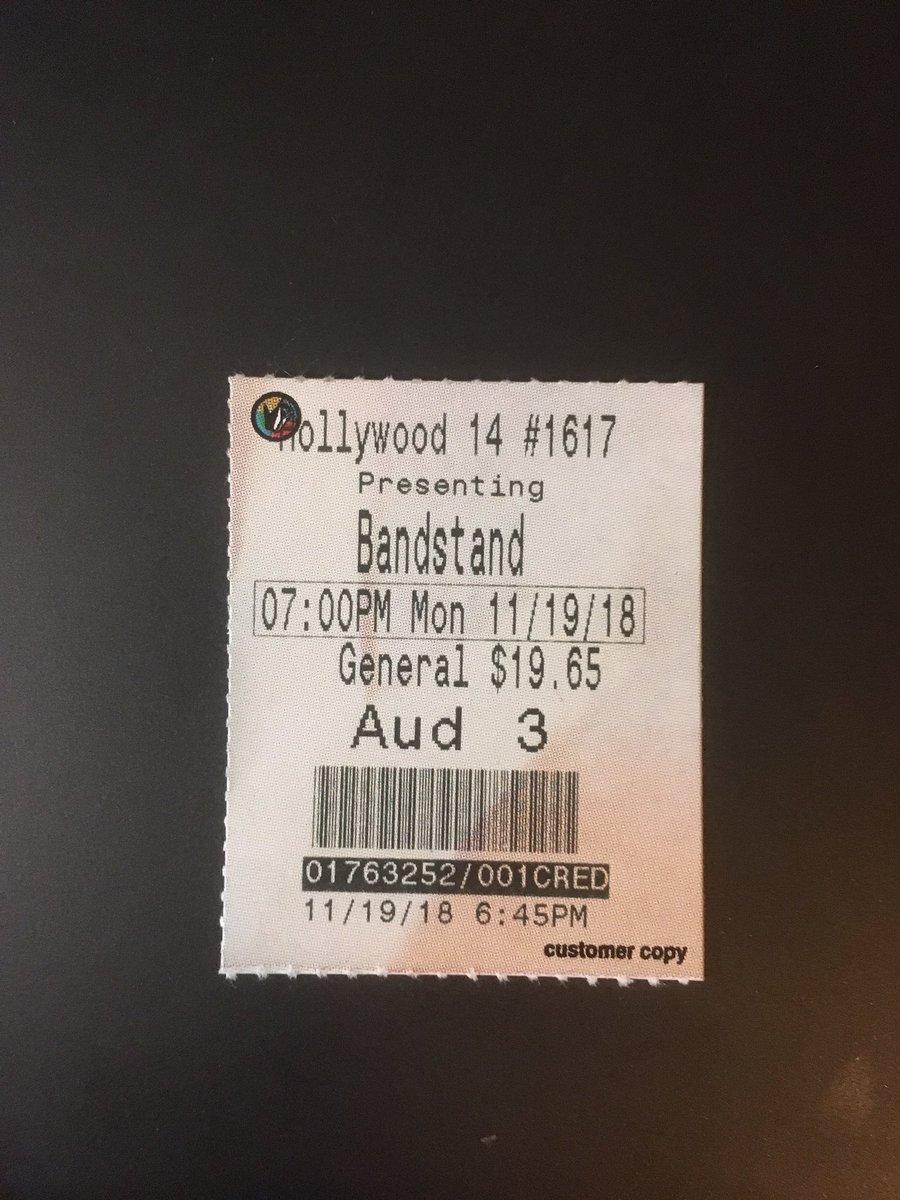 evanc1934's tweet photo. Saw #BandstandOnScreen for the third time in my life and was once again blown away by the performances of @NapOnACott and @LauraOsnes @BandstandBway https://t.co/uOSC5eFYsB