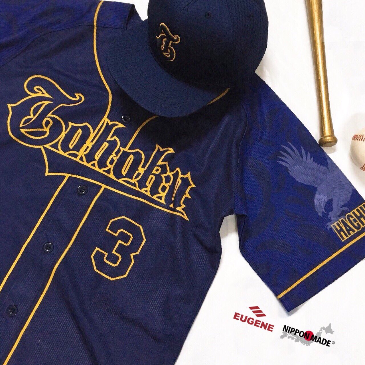 Twitter 上的 Eugene イウジン 野球ユニフォーム 袖の透かしマークがかっこいい ユニフォーム 大きなマークも 透かすことで目立ち過ぎずお洒落な印象に 更によーく見ると 袖には羽根柄のシャドーカモフラージュ さりげないデザインが お洒落 な1着です