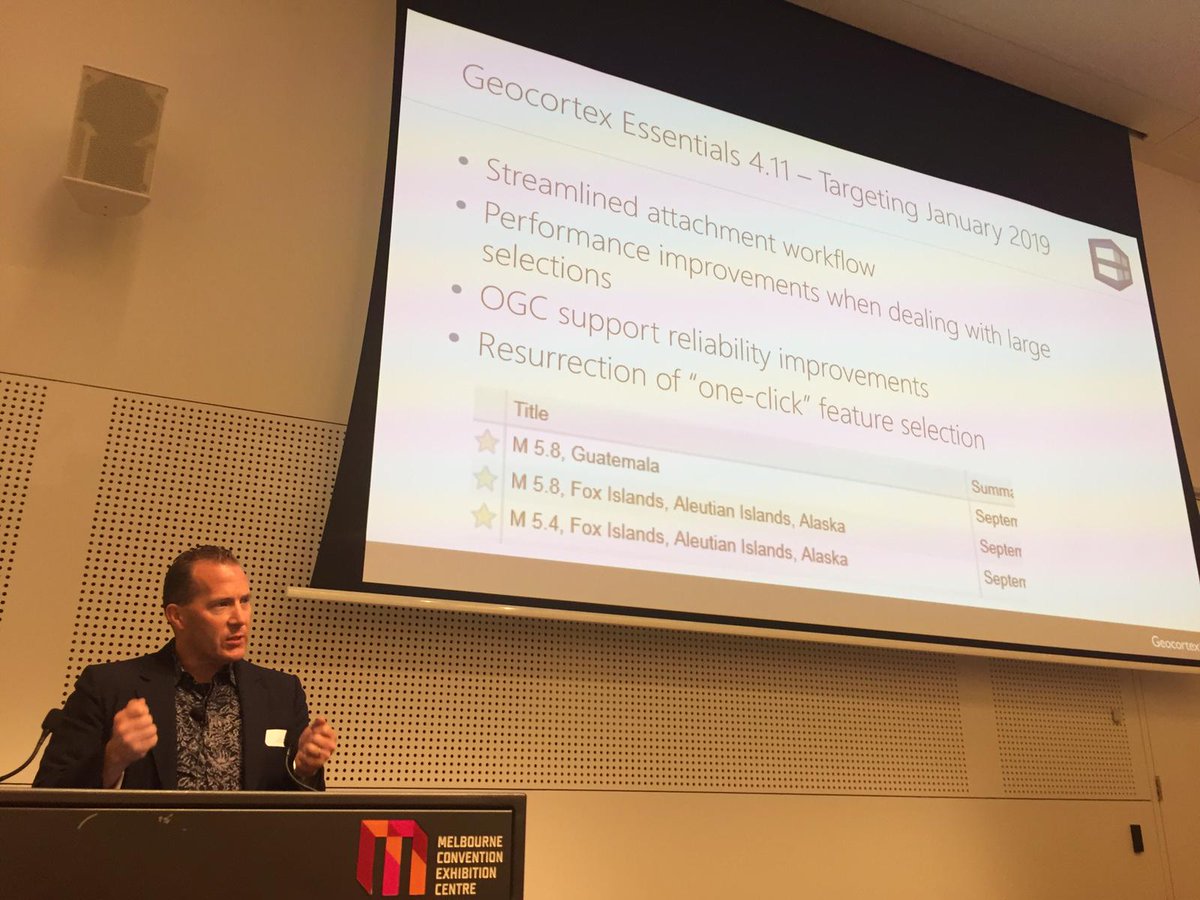 AAMGroup's tweet photo. Our room in #MCEC is filling up fast as we kicked off the #Geocortex event in Melbourne.
We have more than 70 people in the room who are eager to hear the updates on Geocortex Essentials product from our partner @LatitudeGeo who flew all the way from Canada.
#AAMLive! https://t.co/3BnrXUPrEL