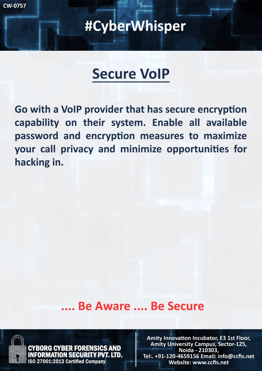 ccfis's tweet photo. #CyberWhisper #CyberSecurity #SecureVoIP https://t.co/WPNCp6wev7