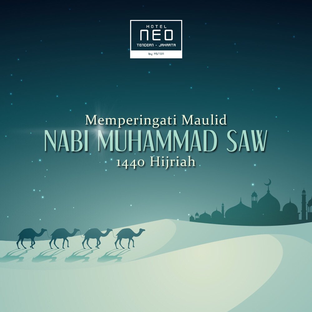 NeoTendean's tweet photo. Kami segenap manajemen dan staff Hotel NEO Tendean mengucapkan selamat memperingati hari Maulid Nabi Muhammad SAW 2018. Semoga damai selalu menyertai 🙏🏼
-
Try Something NEO https://t.co/ChWZFd2SHk