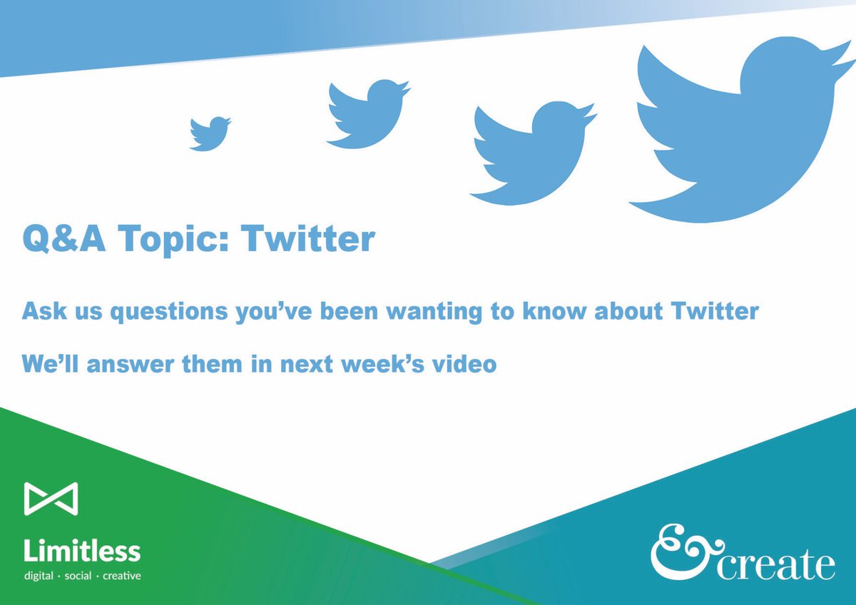 smedia_results's tweet photo. Next week's topic: Twitter 

Use the hashtags #askandcreate and #asklimitless for a chance to have your question answered! 

#QandA #SharingKnowledge #Twitter https://t.co/N1Jk5A9dhr