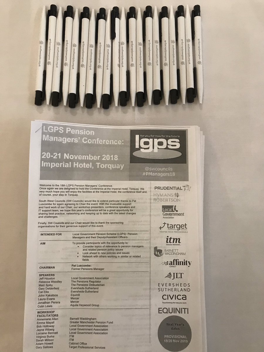 fay_edwards's tweet photo. @swcouncils ready for this year’s Pension Managers Conference #pmanagers18 https://t.co/VO4agMzyju