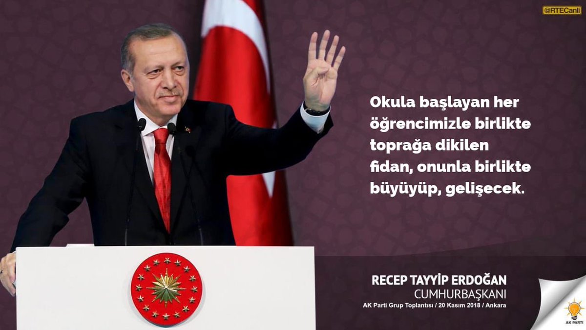 RTECanli's tweet photo. Başkan: Okula başlayan her öğrencimizle birlikte toprağa dikilen fidan, onunla birlikte büyüyüp, gelişecek. https://t.co/ZwJyjfxo7w