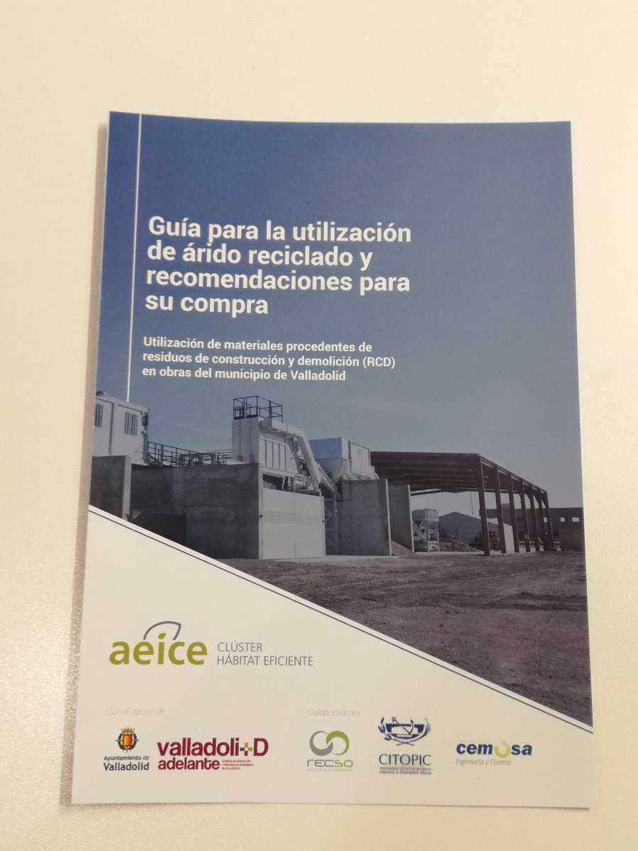 ideva_agencia's tweet photo. Hoy conocemos más de cerca otro proyecto #ValladolidCircular ♻
@ClusterAeice, @cyl_citopic, #CEMOSA y #RECSO presentan #enInnolid la Guía #Ecocivil sobre áridos reciclados.
Un ejemplo de colaboración entre entidades en la transición hacia la #economíacircular 🔝 https://t.co/Q9AkZ3ydlI