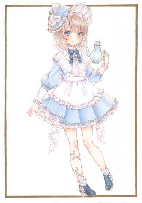 アンティークモチーフの魔女さん②
 #コピック 