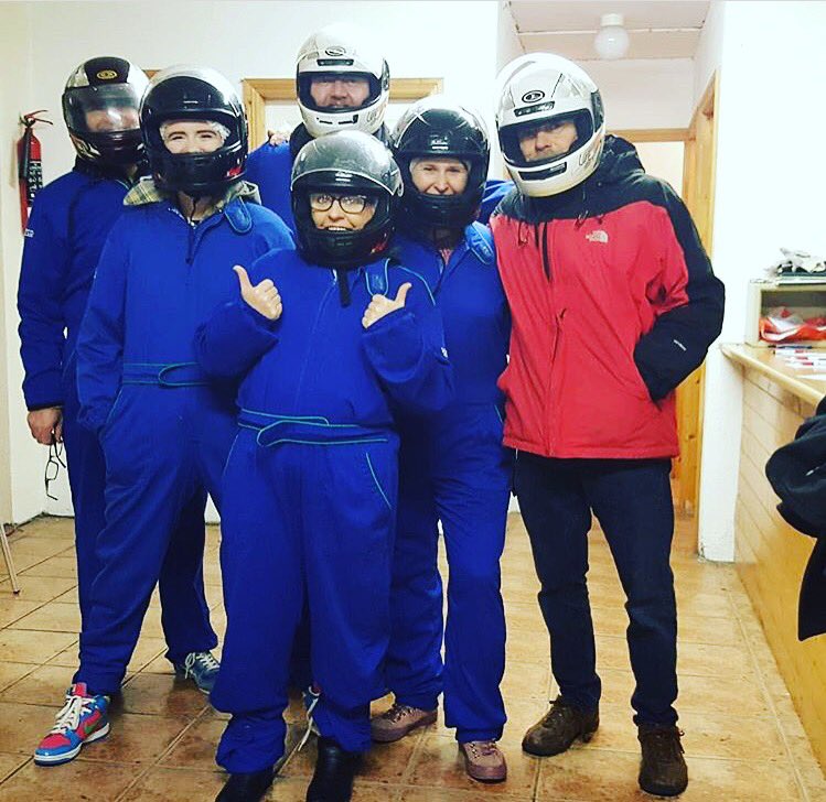 CycloneRep's tweet photo. Some of the cast &amp; crew motoring in Mullingar. 

Burning rubber after two sold out shows in @mullingarartsc 

Two more shows in the Mullingar Arts Centre today before we head up to the @garagetheatremn to finish off the week. 

#actorslife #ontour #gokarting https://t.co/DjDypdja9T