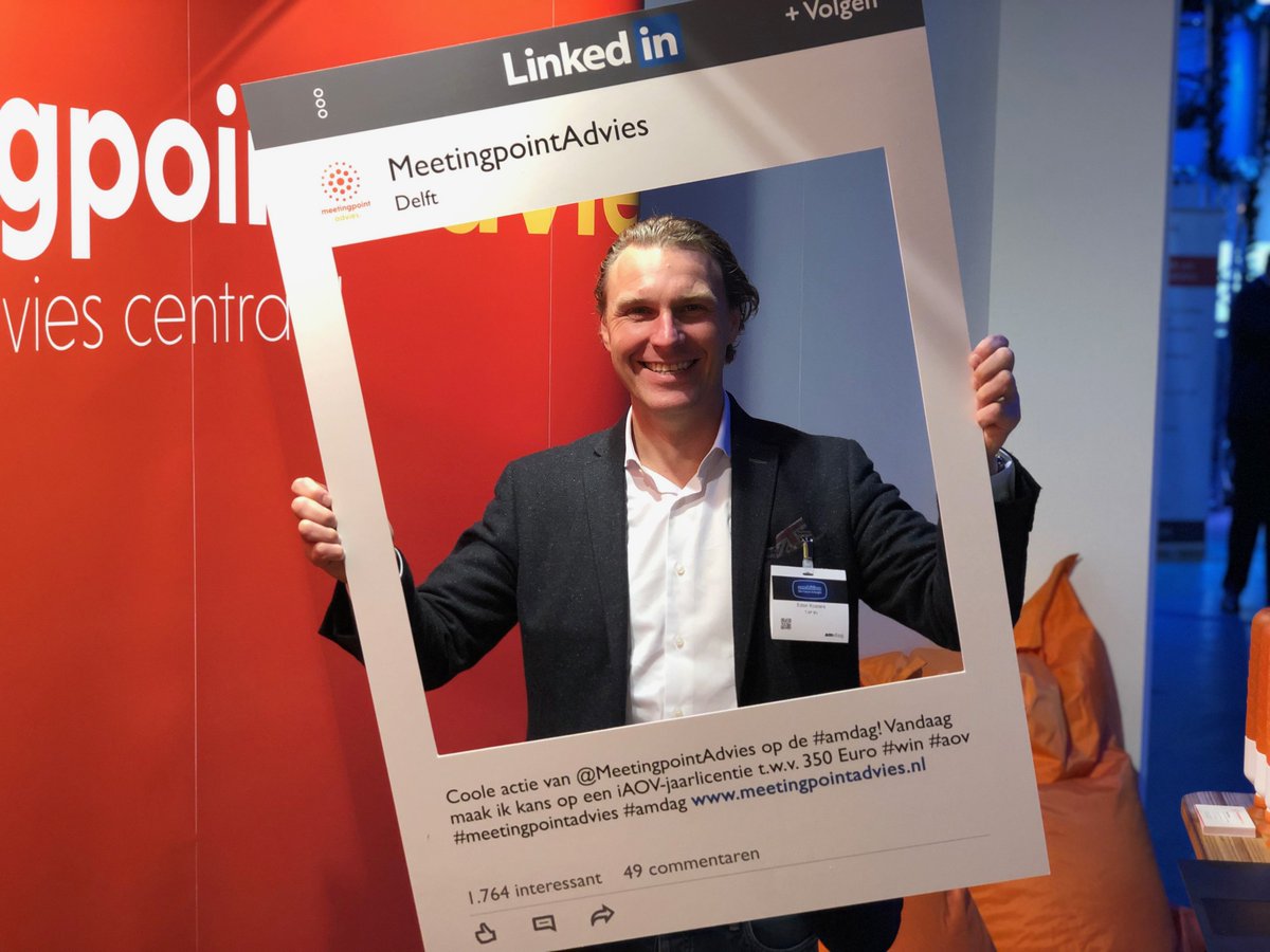 MPAdvies's tweet photo. Vandaag is MeetingpointAdvies aanwezig op de am:dag. We verloten een gratis iAOV licentie! Ga op de foto met Edon Kosters en win! #Verzekering #Win #amdag https://t.co/xka1KRuDa7