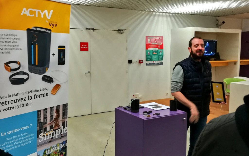 JeremLeNoblet's tweet photo. #ConnectedWeek Ce matin à la @IOT_city au sein de la #WiseFactory présentation du prototype d'#ACTYV by @Groupe_VYV la solution pour se reconnecter à une activité physique régulière ! #IoT #Sante https://t.co/P0Eputfen0