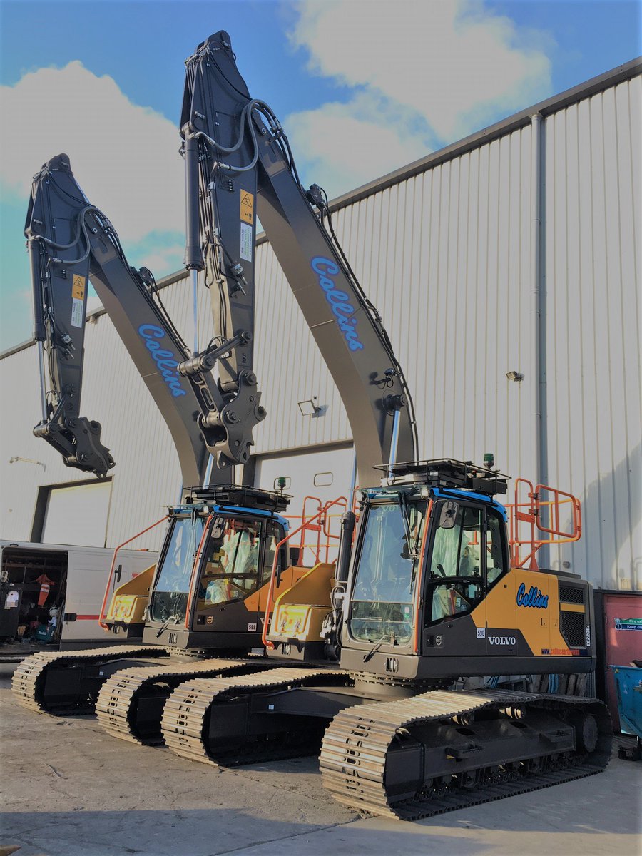 Collins_Earth's tweet photo. We have three new additions to our fleet this week having been collected from @SMT_GB Immingham Depo, more great machines we can't wait to get out working #Collins #Volvo #EC220 #WheeledExcavator https://t.co/P2Ofu2AxsA