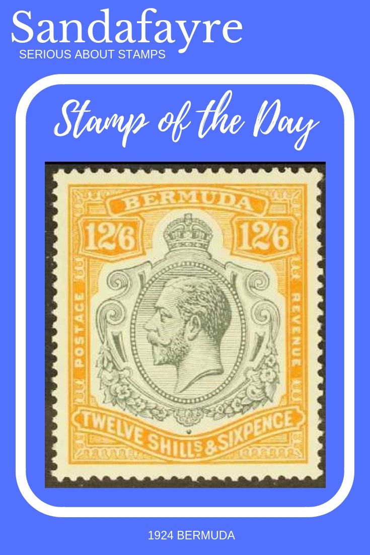 Sandafayre's tweet image. Superb 1924 12/6d #Bermuda #KeyPlate in fine mint condition #Stamp #Auction bit.ly/SOTD261118 #SeriousAboutStamps #Sandafayre