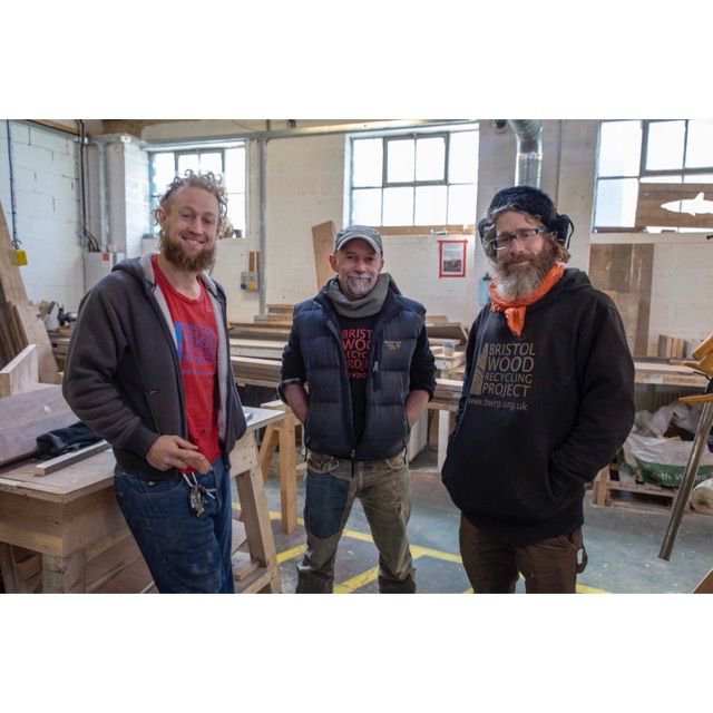 BristolWRP's tweet photo. T E A M - A great little snap shot of Kaleb, Ian and Ben from the Wilmott Dixon visit. #team #bwrp #dailychats #wood #reclaim #reuse #recycle #bwrp https://t.co/fGzkVbPIl4