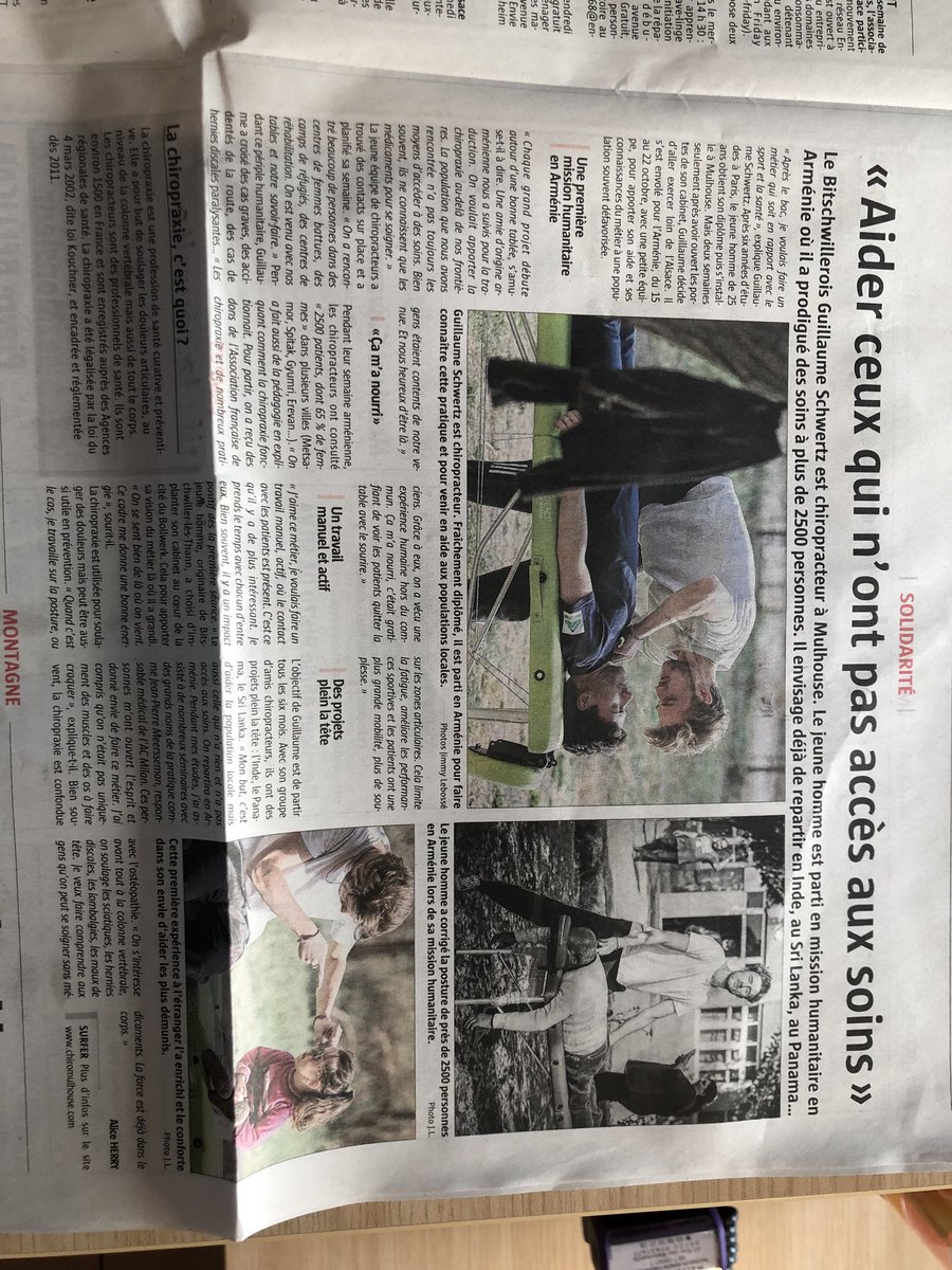 Acikator's tweet photo. Article du Journal L’Alsace ce matin, qui mérite correction ! Non la chiropraxie n’est pas une profession de santé ! @lalsace @PMathieuMK @cnomk @_FFMKR #chriogate https://t.co/2Co6XnQuGX