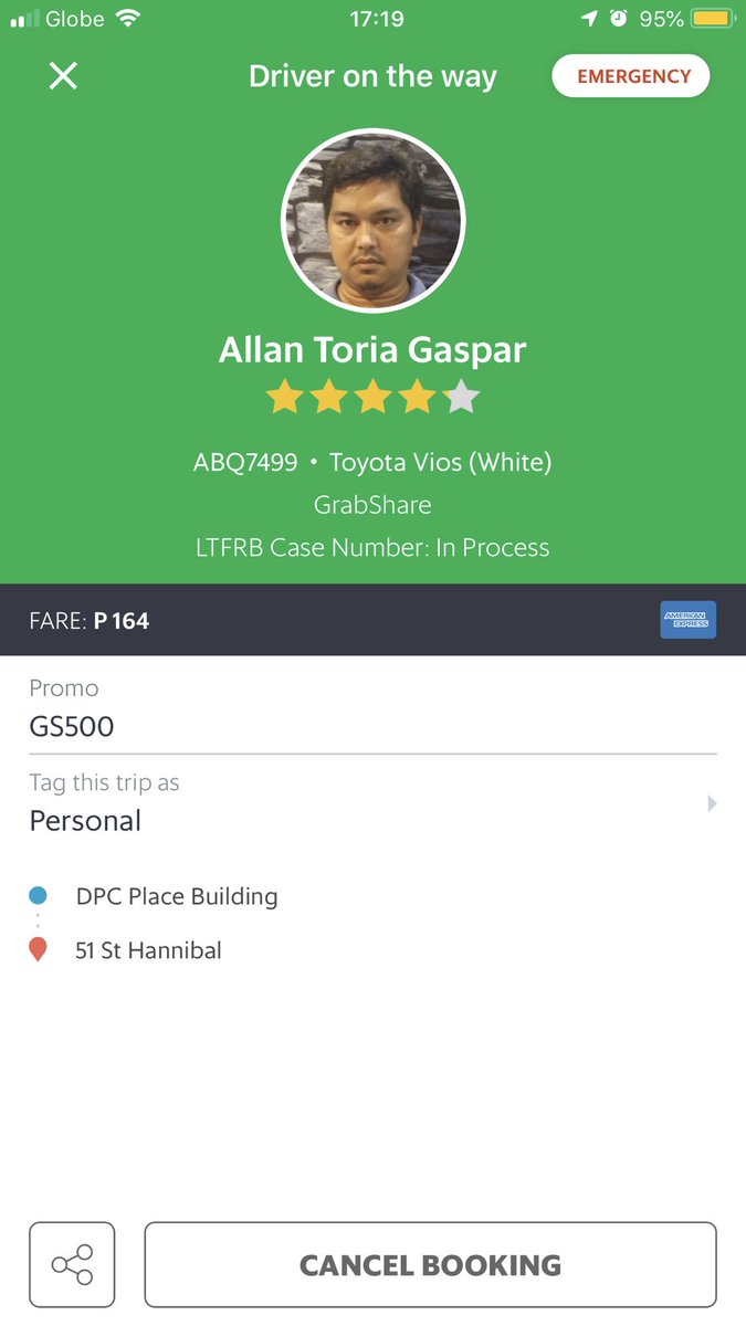 itsorangelim's tweet photo. Worst @grabph driver ever! He confirms to pick you up. Makes you wait an hour then tells you to cancel. When you do-you book again and it’s still him accepting and then yells at you because you have to go where he is. Verbatim “I will not pick you up. Go to me.” https://t.co/cI6XrqUWOX