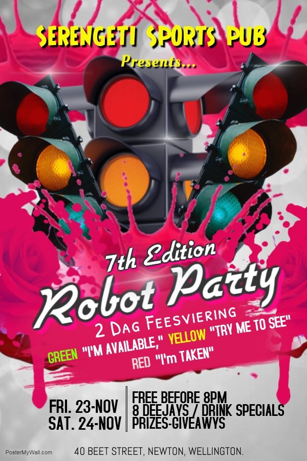 djafrojam's tweet image. #RobotParty at Serengeti Sports Pub, Newton.